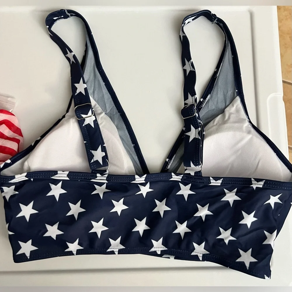 American Flag Patriotic Stars Stripes Bikini Set - Picture 4 of 13